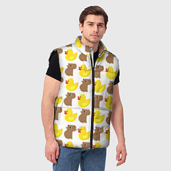 Мужской жилет Капибара с желтой уткой, цвет: 3D-черный — фото 2