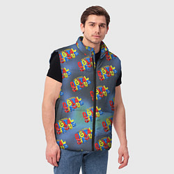 Мужской жилет The amazing digital circus pattern, цвет: 3D-черный — фото 2