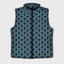 Мужской жилет Чёрно-синий узоры капельки, цвет: 3D-черный