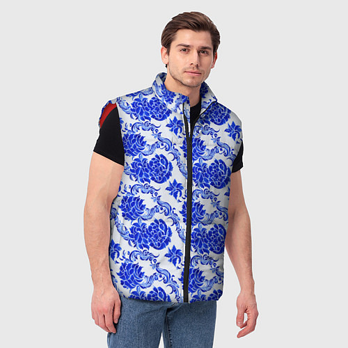 Мужской жилет Гжель классика / 3D-Красный – фото 3