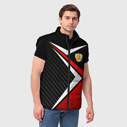 Мужской жилет Russia - black and red, цвет: 3D-черный — фото 2