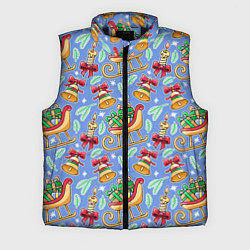 Мужской жилет Новогодний праздничный узор, цвет: 3D-черный
