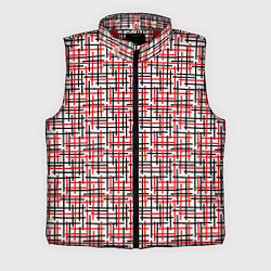 Мужской жилет Пересекаемые цветные полосы, цвет: 3D-красный