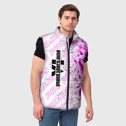 Мужской жилет GTA6 pro gaming по-вертикали / 3D-Черный – фото 3