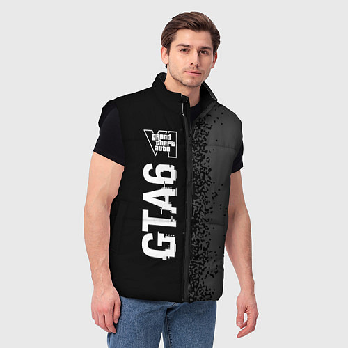 Мужской жилет GTA6 glitch на темном фоне по-вертикали / 3D-Черный – фото 3