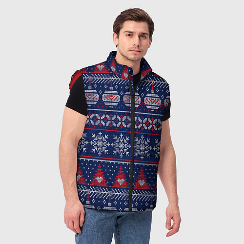 Мужской жилет New Years sweater / 3D-Красный – фото 3