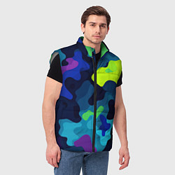 Мужской жилет Яркие кислотные пятна паттерн, цвет: 3D-светло-серый — фото 2