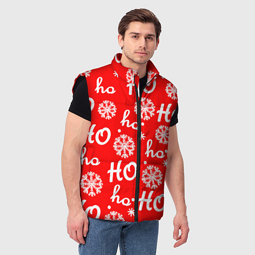 Мужской жилет Падающие снежинки / 3D-Черный – фото 3