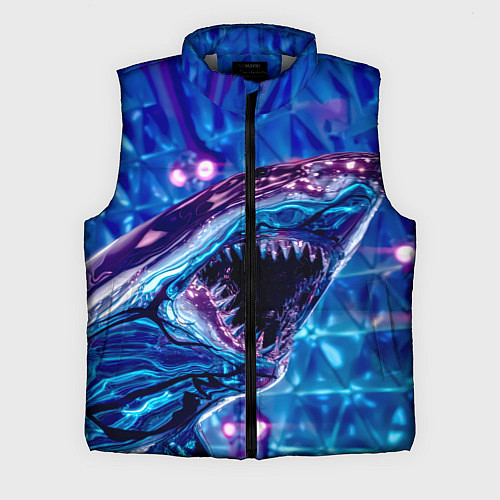 Мужской жилет Фиолетовая акула / 3D-Светло-серый – фото 1