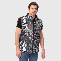 Мужской жилет Разные грибы, цвет: 3D-красный — фото 2