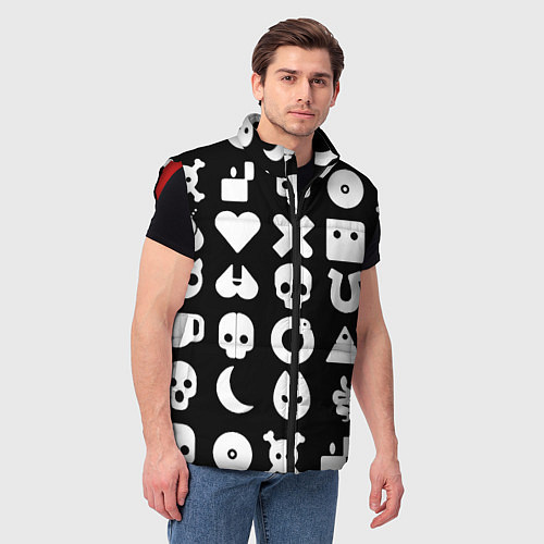 Мужской жилет Любовь смерть и роботы паттерн / 3D-Красный – фото 3