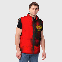 Мужской жилет Россия герб спорт краски, цвет: 3D-светло-серый — фото 2