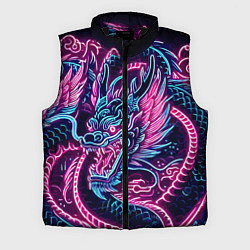 Мужской жилет Neon Japanese dragon - irezumi, цвет: 3D-черный