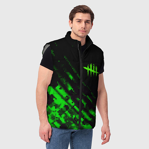 Мужской жилет Dead by daylight green neon / 3D-Светло-серый – фото 3