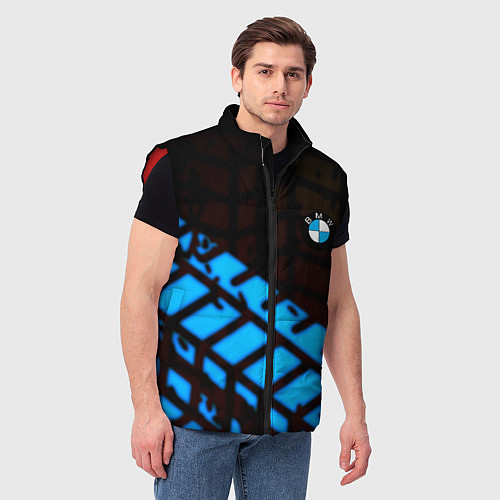 Мужской жилет BMW sport car abstraction / 3D-Красный – фото 3