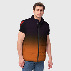 Мужской жилет Градиент от чёрного к оранжевому, цвет: 3D-красный — фото 2