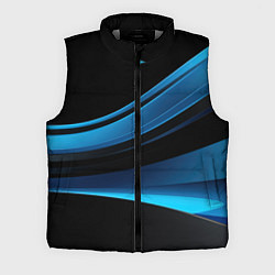 Мужской жилет Черная и синяя геометрическая абстракция, цвет: 3D-светло-серый