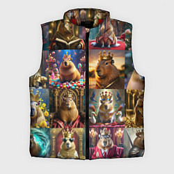 Мужской жилет Коллаж капибара король в короне, цвет: 3D-красный