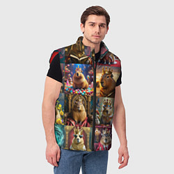 Мужской жилет Коллаж капибара король в короне, цвет: 3D-красный — фото 2