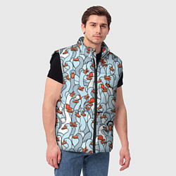 Мужской жилет Стадо гусей серо-голубых, цвет: 3D-черный — фото 2