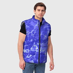 Мужской жилет Синяя вода текстура, цвет: 3D-светло-серый — фото 2