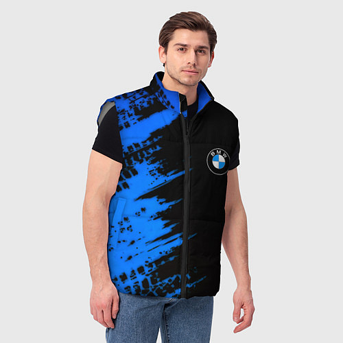 Мужской жилет BMW краски синие / 3D-Светло-серый – фото 3