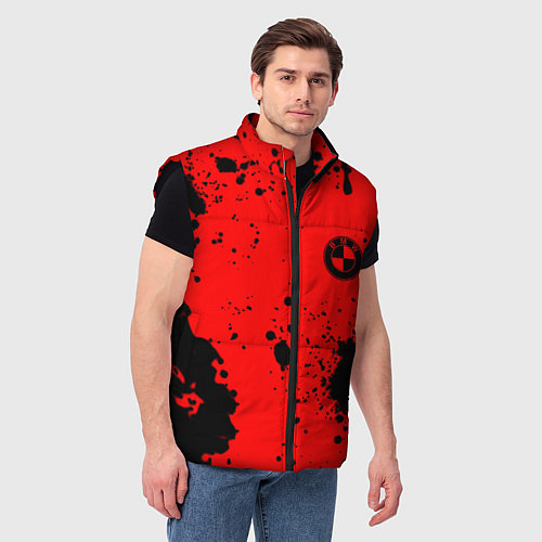 Мужской жилет BMW краски текстура красный / 3D-Черный – фото 3