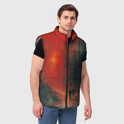 Мужской жилет Двое в пути / 3D-Светло-серый – фото 3