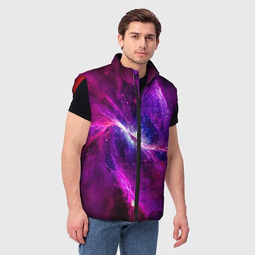 Мужской жилет Фантастическая галактика / 3D-Красный – фото 3