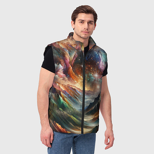 Мужской жилет Горы и блеск / 3D-Черный – фото 3