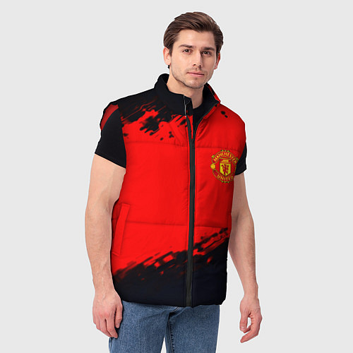 Мужской жилет Manchester United colors sport / 3D-Красный – фото 3