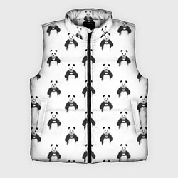 Мужской жилет Panda love - pattern, цвет: 3D-светло-серый