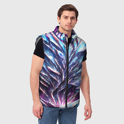 Мужской жилет Синий драгоценный камень / 3D-Светло-серый – фото 3