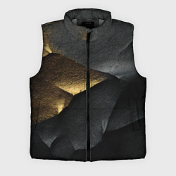 Мужской жилет Черная текстура с золотистым напылением, цвет: 3D-светло-серый