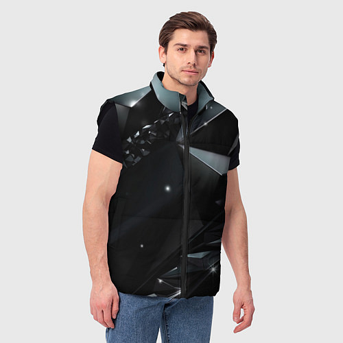 Мужской жилет Black luxury abstract / 3D-Черный – фото 3