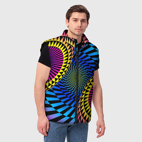 Мужской жилет Абстрактный узор / 3D-Черный – фото 3