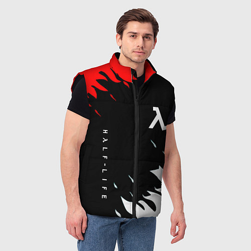 Мужской жилет Half life текстура огонь / 3D-Черный – фото 3