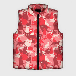 Мужской жилет Розовый кошачий комуфляж, цвет: 3D-красный