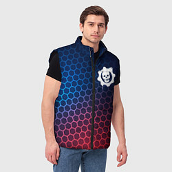 Мужской жилет Gears of War неоновые соты, цвет: 3D-черный — фото 2