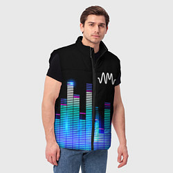 Мужской жилет Arctic Monkeys эквалайзер, цвет: 3D-черный — фото 2