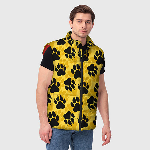 Мужской жилет Dogs paws / 3D-Красный – фото 3