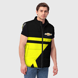Мужской жилет Chevrolet yellow star, цвет: 3D-светло-серый — фото 2
