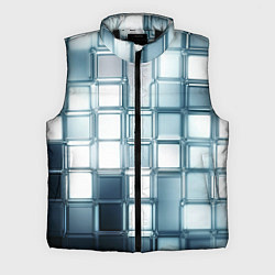 Мужской жилет Зеркальная мозаика голубое стекло, цвет: 3D-черный