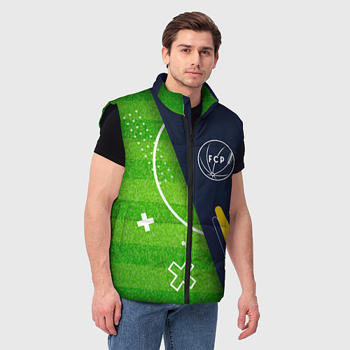 Мужской жилет Porto football field / 3D-Черный – фото 3
