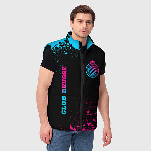 Мужской жилет Club Brugge - neon gradient вертикально / 3D-Черный – фото 3