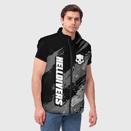 Мужской жилет Helldivers 2: Skull Logo / 3D-Черный – фото 3