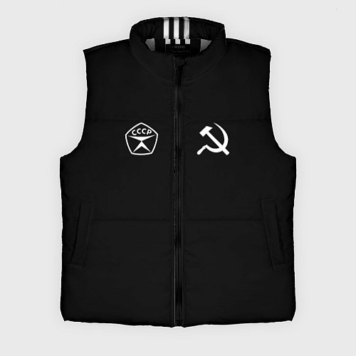 Мужской жилет СССР гост три полоски на черном фоне / 3D-Светло-серый – фото 1