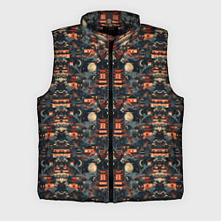 Мужской жилет Японский старый город, цвет: 3D-черный