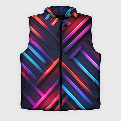 Мужской жилет Неоновый узор пластины / 3D-Светло-серый – фото 1
