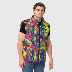 Мужской жилет Езда на велосипеде BMX и скейтборде, цвет: 3D-красный — фото 2